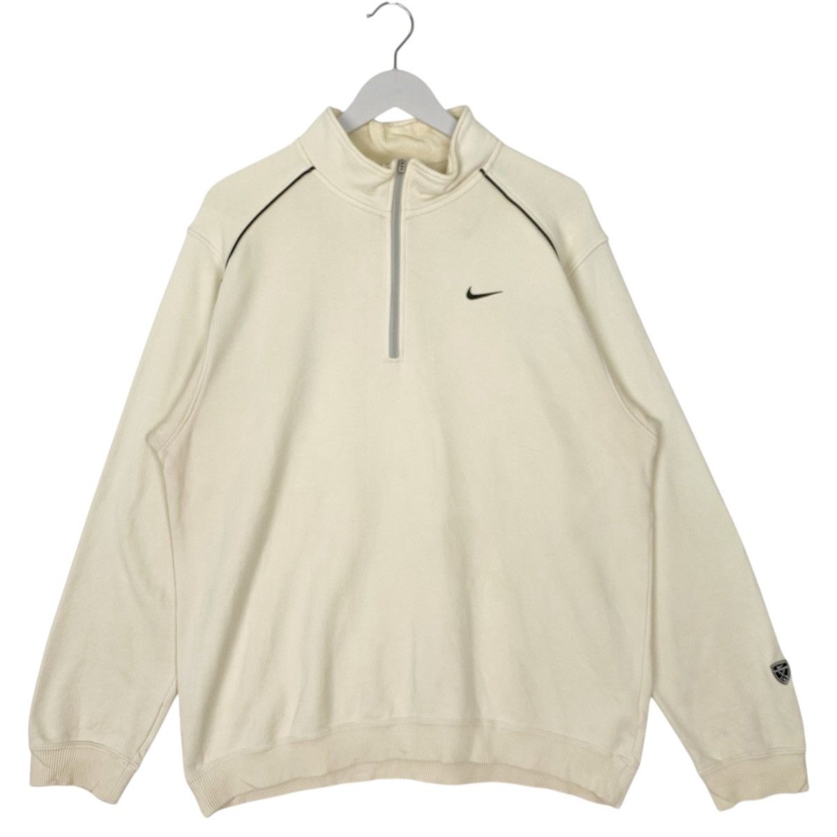 Vintage Vintage Nike Half Zipper Sweatshirt Beige Small Logo Size M Size US M / EU 48-50 / 2 - 1 Thumbnail