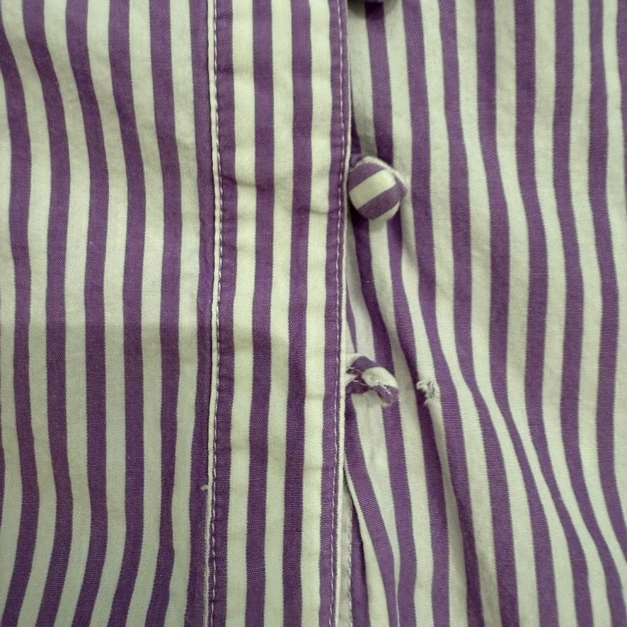 Adam Lippes Adam Lippes x RTR Tie Neck Stripped Top in Purple, Size US 4 Size S / US 4 / IT 40 - 5 Thumbnail