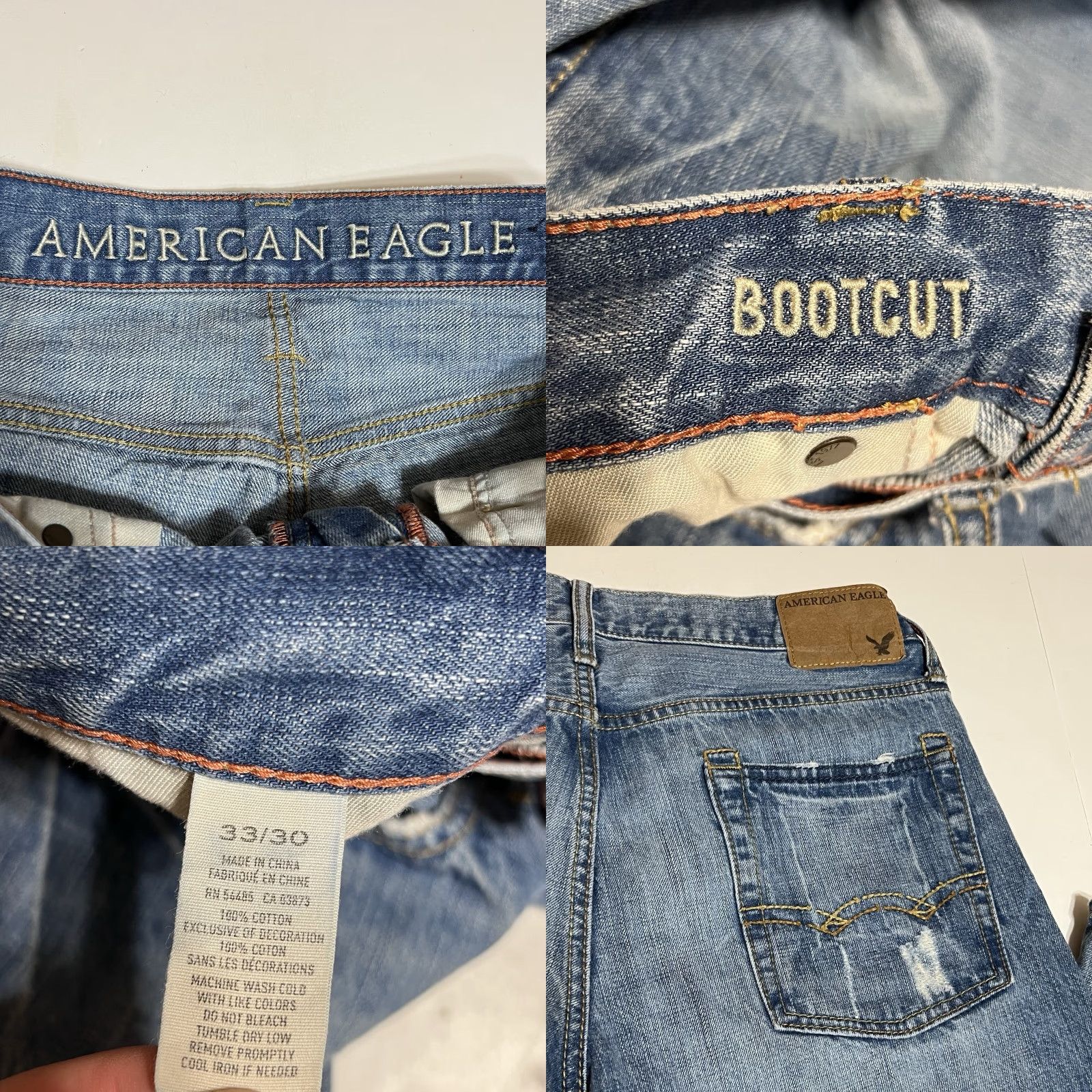 American Eagle Outfitters American Eagle Jeans Boot Cut Blue Denim Distressed 34 Mens Size US 34 / EU 50 - 8 Thumbnail