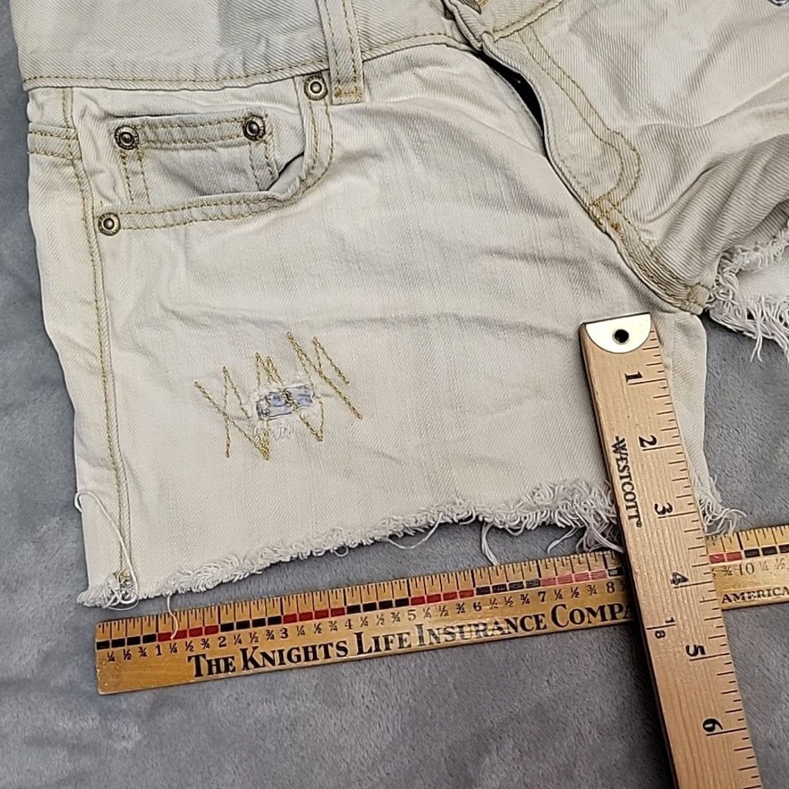 Old Navy Vintage Old Navy Mini Shorts Womens 2 Faded Embroidered Patch Denim Biker Y2K Size 26" / US 2 / IT 38 - 8 Thumbnail