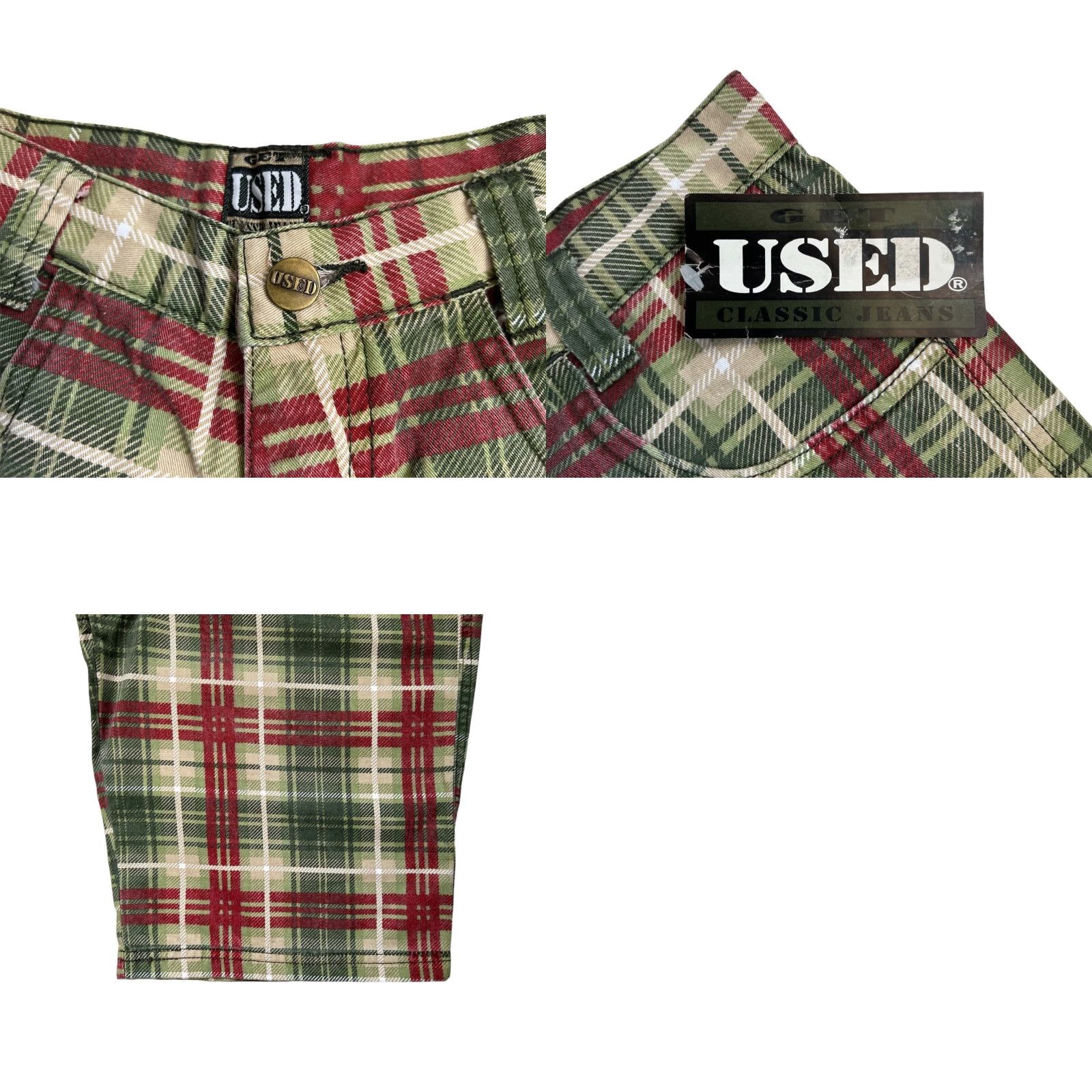 Wrangler VINTAGE Wrangler Plaid Denim Shorts Mens 29 Green 90s Deadstock NWT Cotton Denim Jeans Shorts Size US 29 - 8 Thumbnail