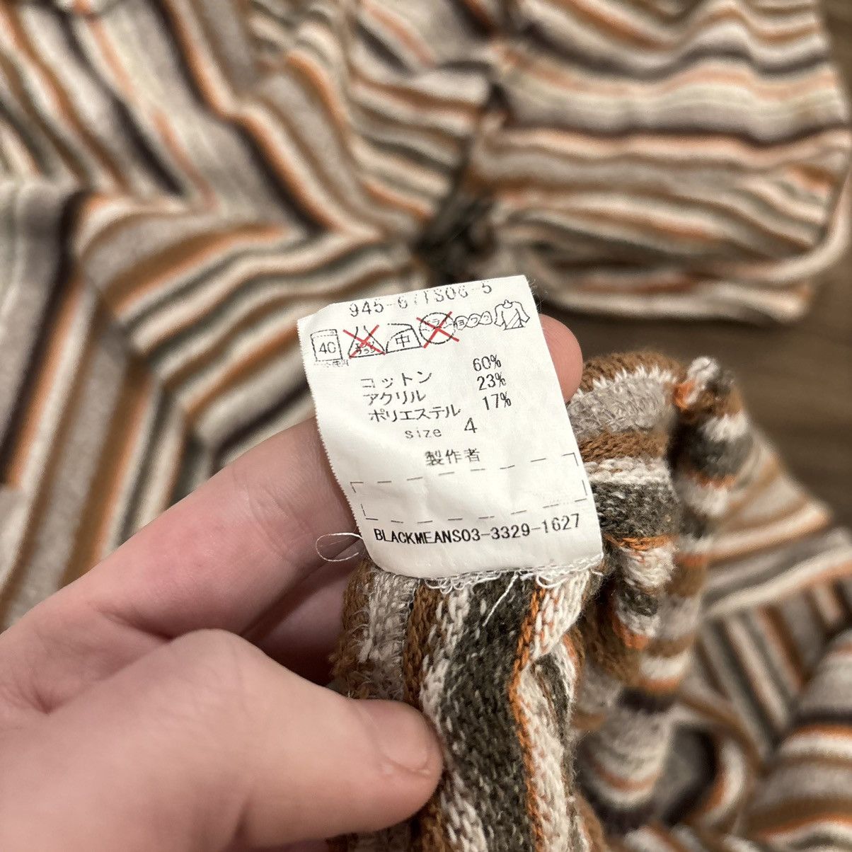 Blackmeans Blackmeans striped knit bondage shirt Size US L / EU 52-54 / 3 - 6 Thumbnail