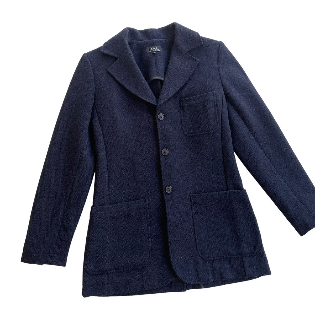 A.P.C. A.P.C Wool Navy Blue Jacket Size S / US 4 / IT 40 - 4 Thumbnail