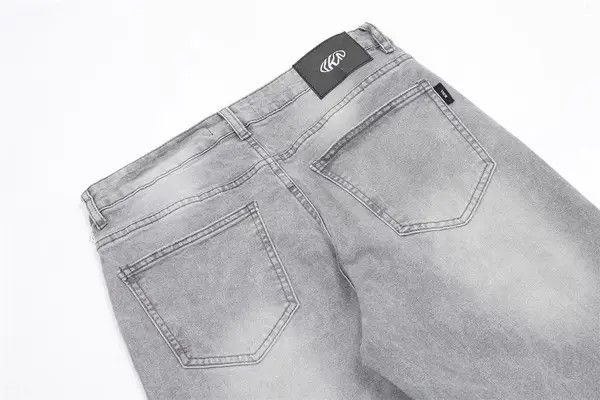 Japanese Brand Pepper x Rena Grey washed distressed jeans for men Size US 34 / EU 50 - 5 Thumbnail