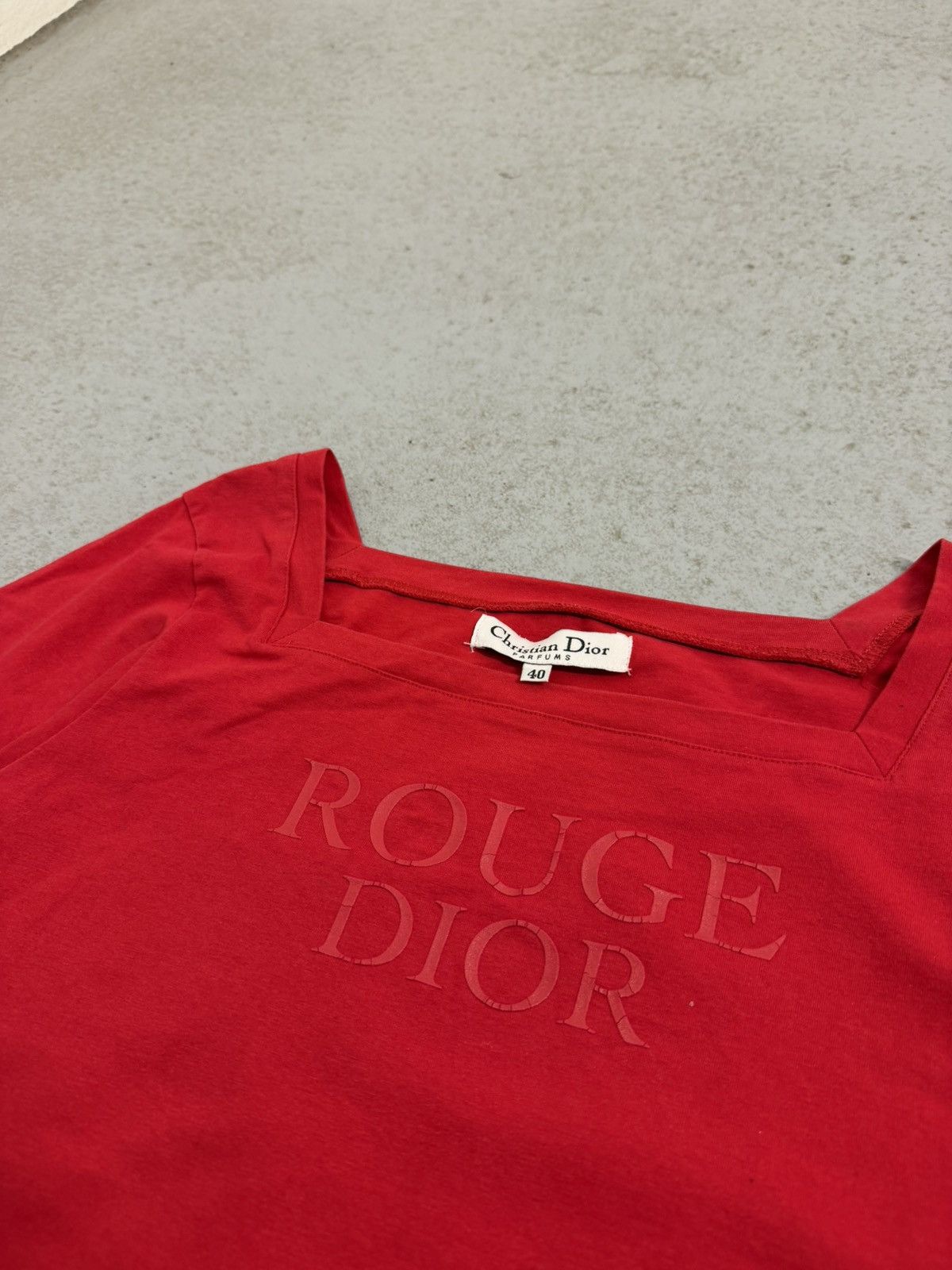 Christian Dior Monsieur Vintage Christian Dior Parfums Rouge Dior T-Shirt Size S / US 4 / IT 40 - 8 Thumbnail