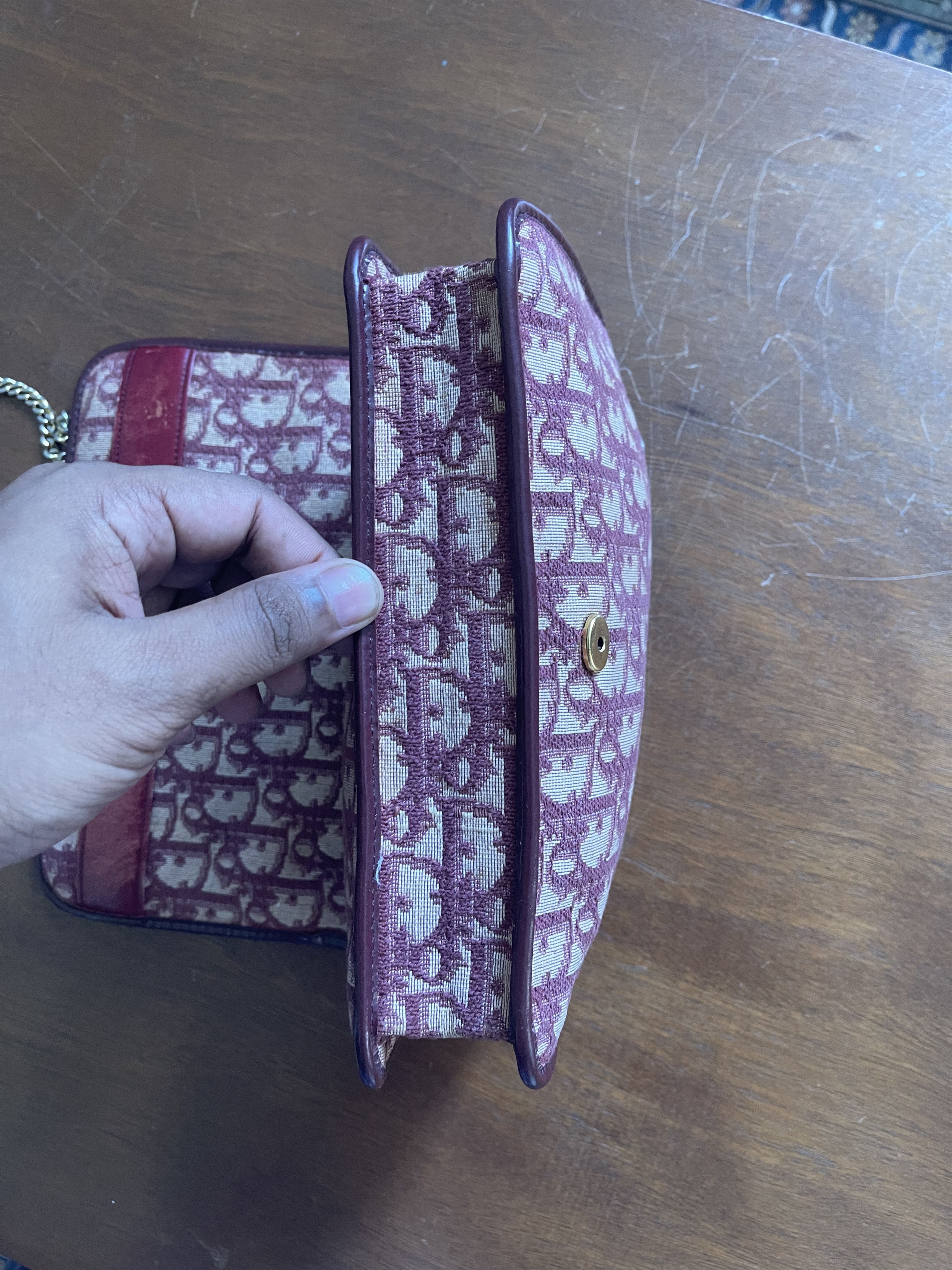 Dior CHRISTIAN DIOR DIORISSMO CHAIN BURGUNDY MONOGRAM CLUTCHBAG Size ONE SIZE - 12 Thumbnail