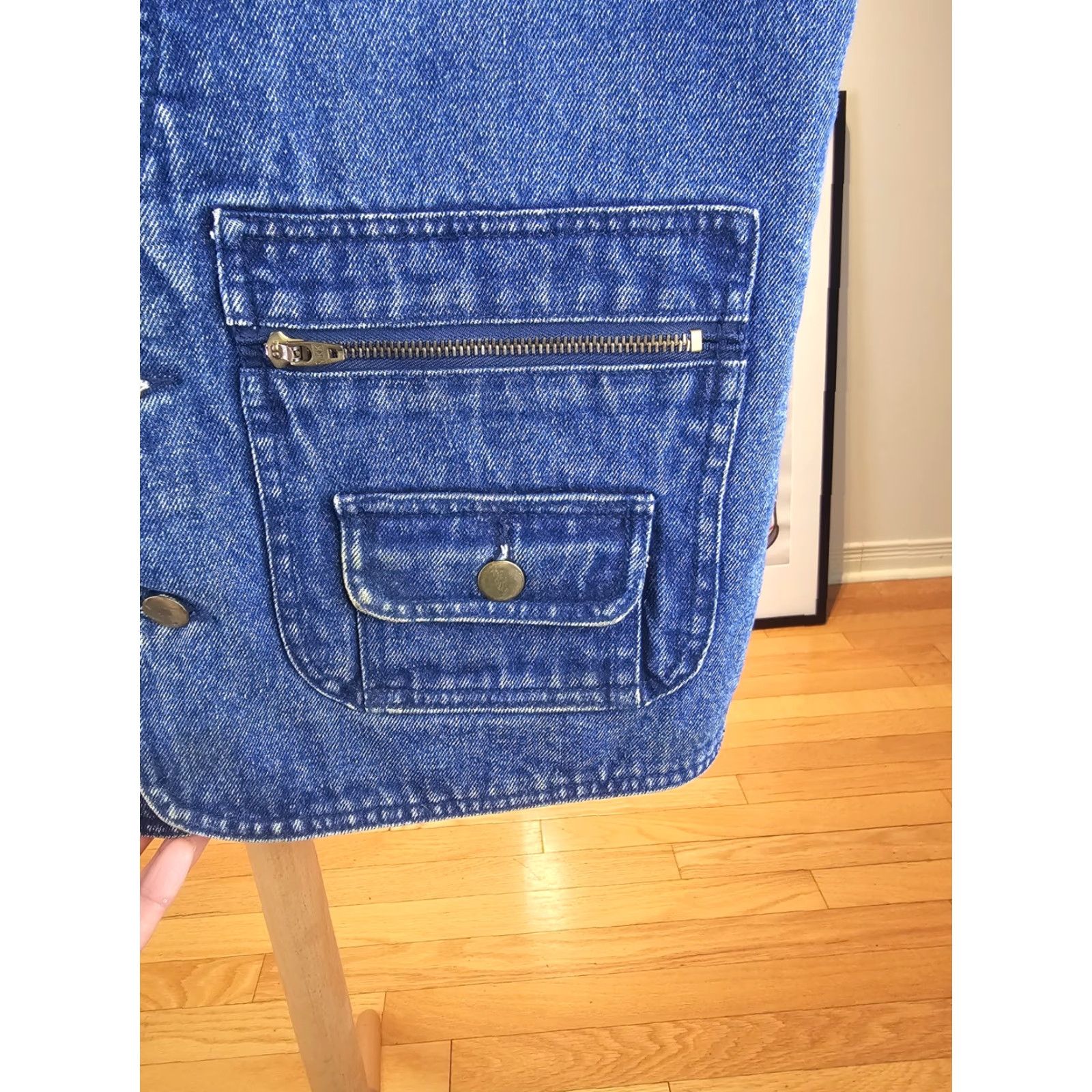 Denime VINTAGE 90' HALF MOON HUNTING WORK SHERPA LINING DENIM VEST SZ MEDIUM Size US M / EU 48-50 / 2 - 3 Thumbnail