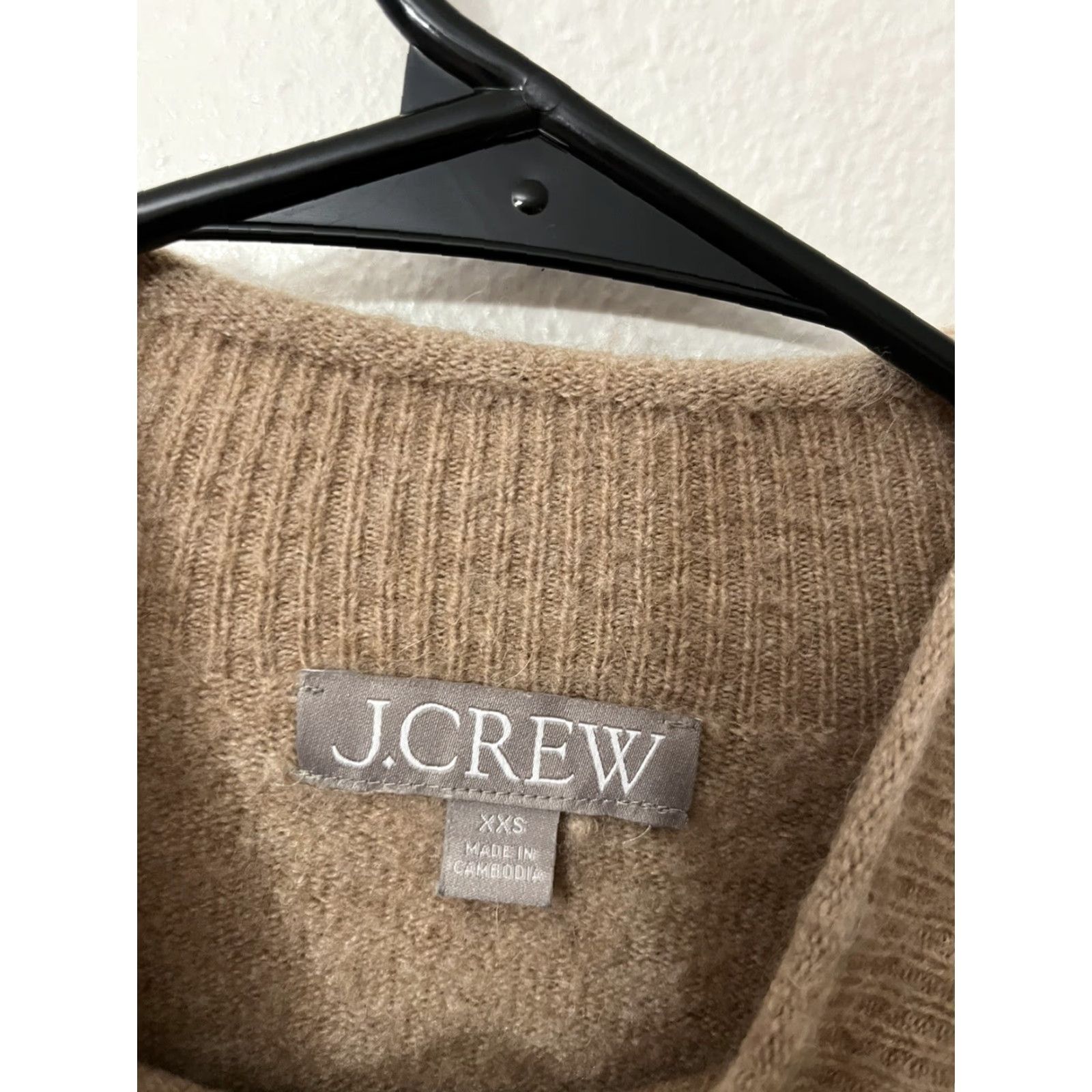 J.Crew J.CREW Women's Mock Neck Sweater XXS Brown Merino Blend Classic Pullover Long Sleeve Fall Winter Size XXS / US 00 / IT 34 - 3 Thumbnail