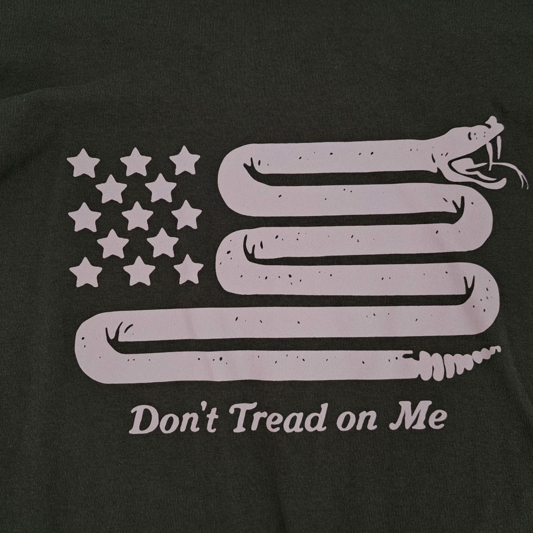 Olive Rags of Honor Long Sleeve Shirt Mens M Olive Green Crew Neck Graphic Print Dont Tread on Me USA Flag Rags of Honor Patriotic T-Shirt Size US M / EU 48-50 / 2 - 3 Thumbnail