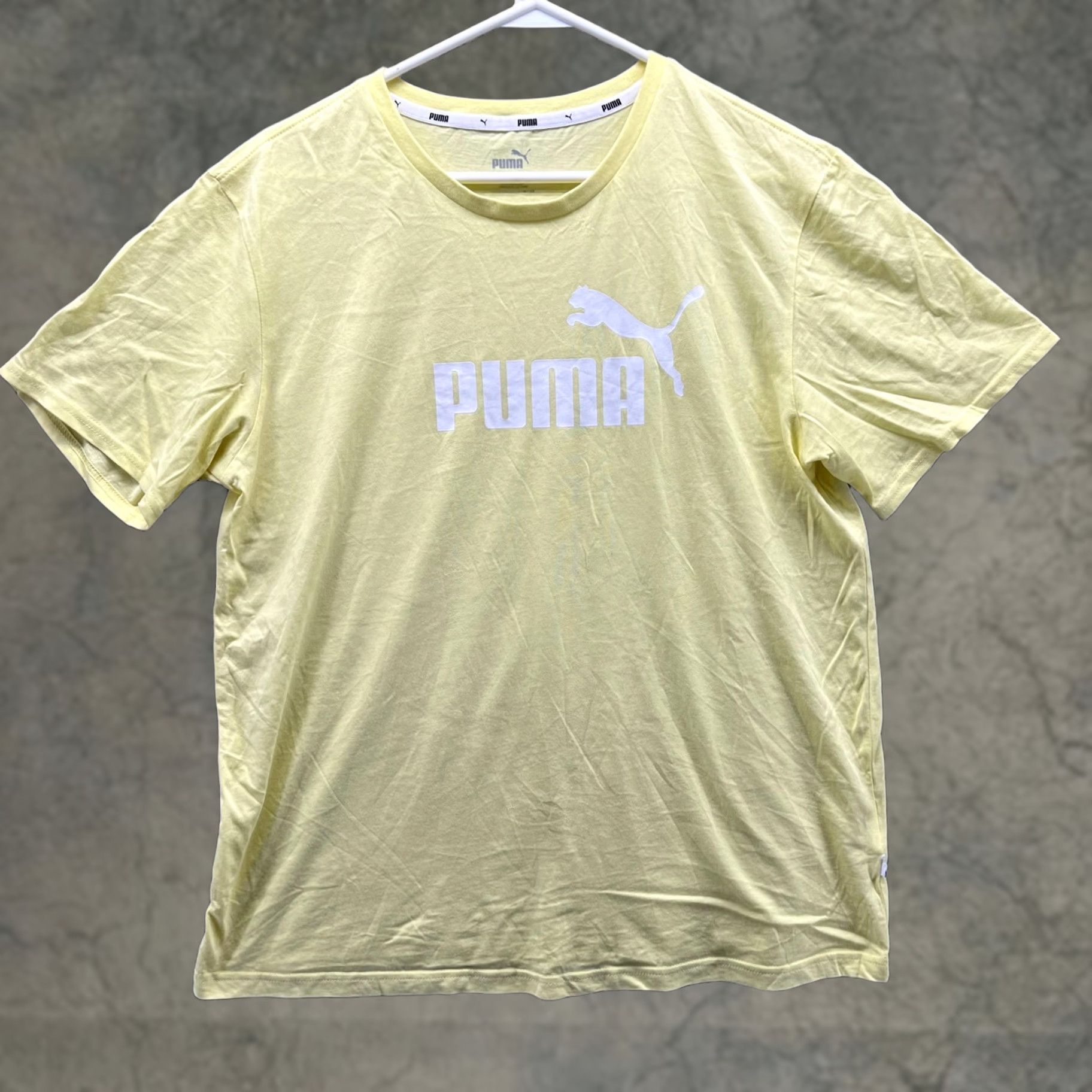 Puma Puma Shirt Men Medium Adult Yellow White Athletic Crewneck Logo Size US M / EU 48-50 / 2 - 1 Thumbnail