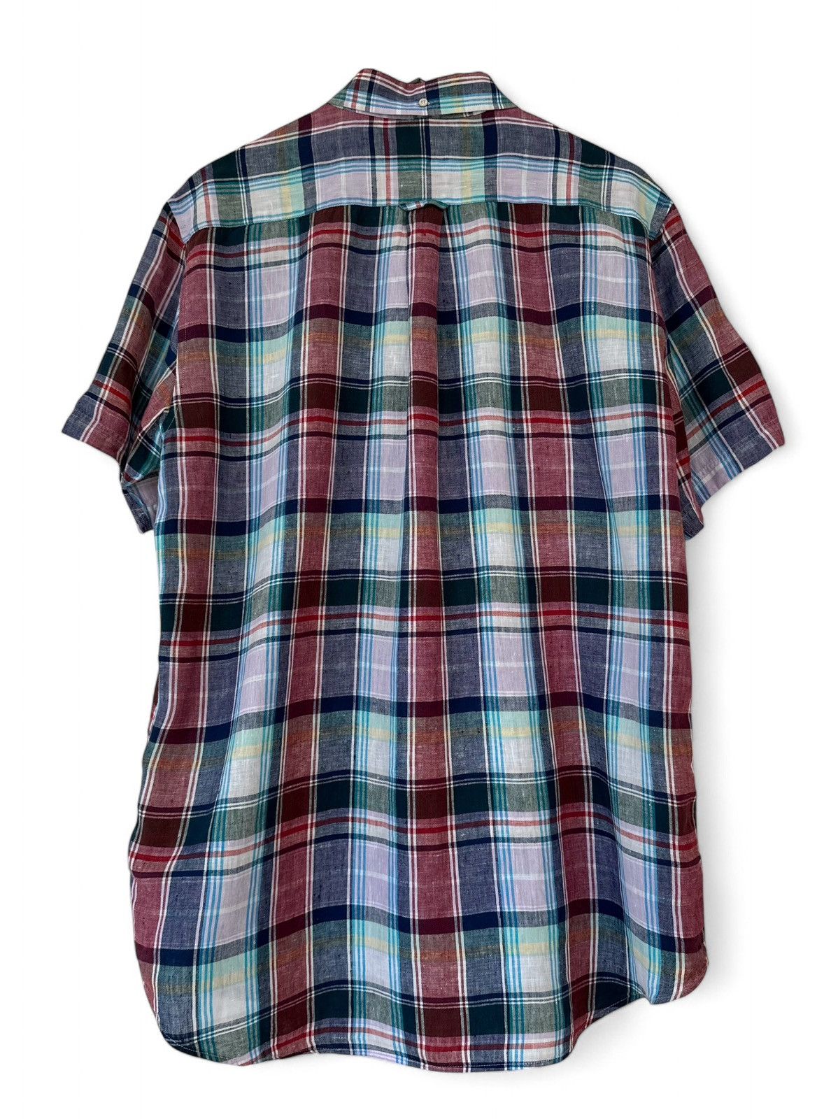 Flannel × Gant GANT 100% Linen Plaid Logo Shirt Short Sleeve Men's Size L Size US L / EU 52-54 / 3 - 2 Thumbnail