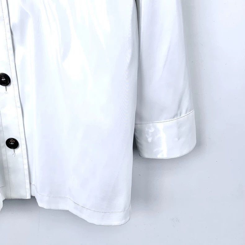 Fendi Fendi White Patent Leather Long Sleeve Shirt Size US S / EU 44-46 / 1 - 4 Thumbnail