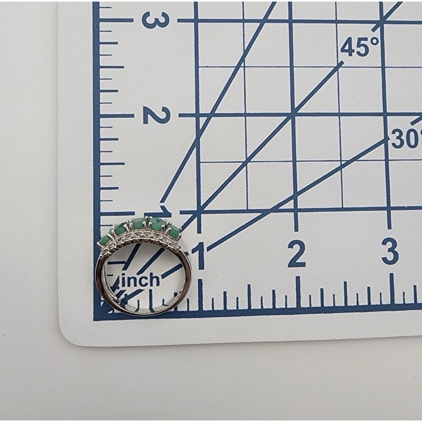 Other Sterling Silver Milky Emerald and Clear Topaz Ring Size 10 Size ONE SIZE - 6 Thumbnail