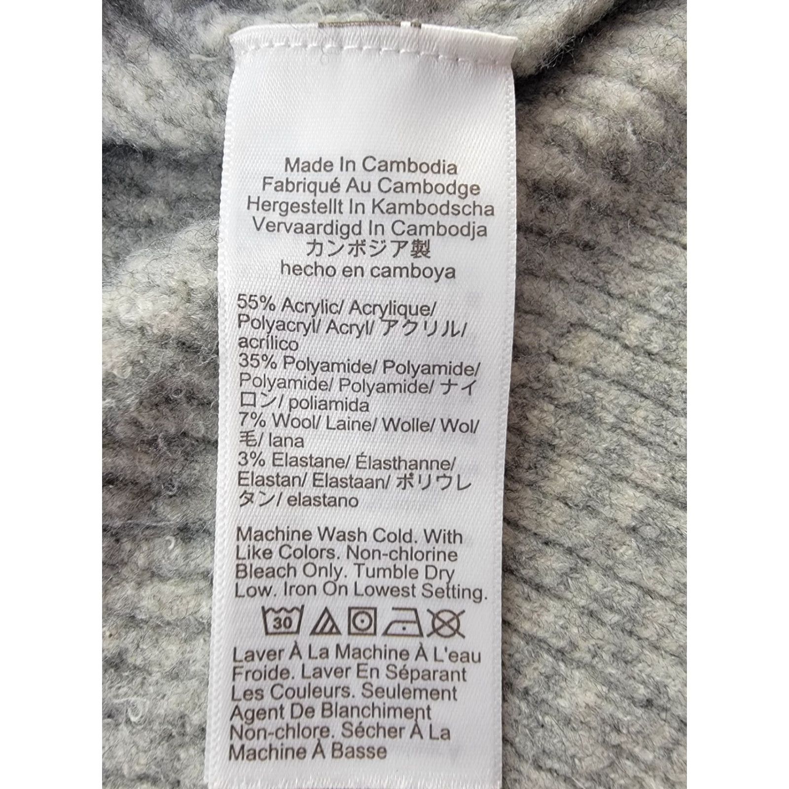 J.Crew J. Crew Sweater Womens Large Gray Ribbed Crewneck Pullover Knit Regular Wool Acrylic Spandex Polyamide Fall Winter Size L / US 10 / IT 46 - 3 Thumbnail
