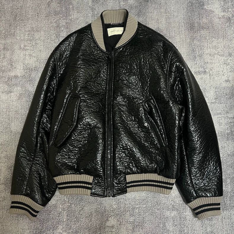 Dries Van Noten Dries Van Noten Black oil waxed pleated shiny jacket Size US XL / EU 56 / 4 - 1 Thumbnail