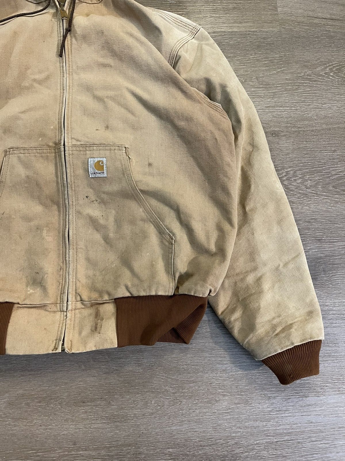 Carhartt × Vintage Y2K Distressed Tan Carhartt Jacket Paint Stains Size US L / EU 52-54 / 3 - 3 Thumbnail