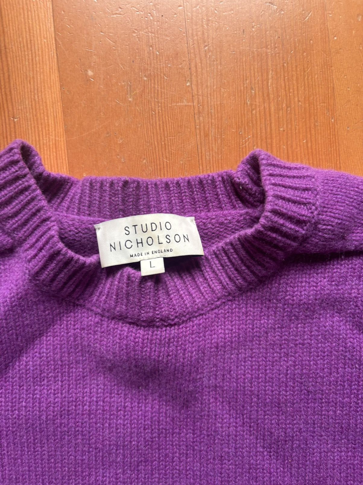 Studio Nicholson Studio Nicholson Purple Wool Jumper Size US L / EU 52-54 / 3 - 3 Thumbnail