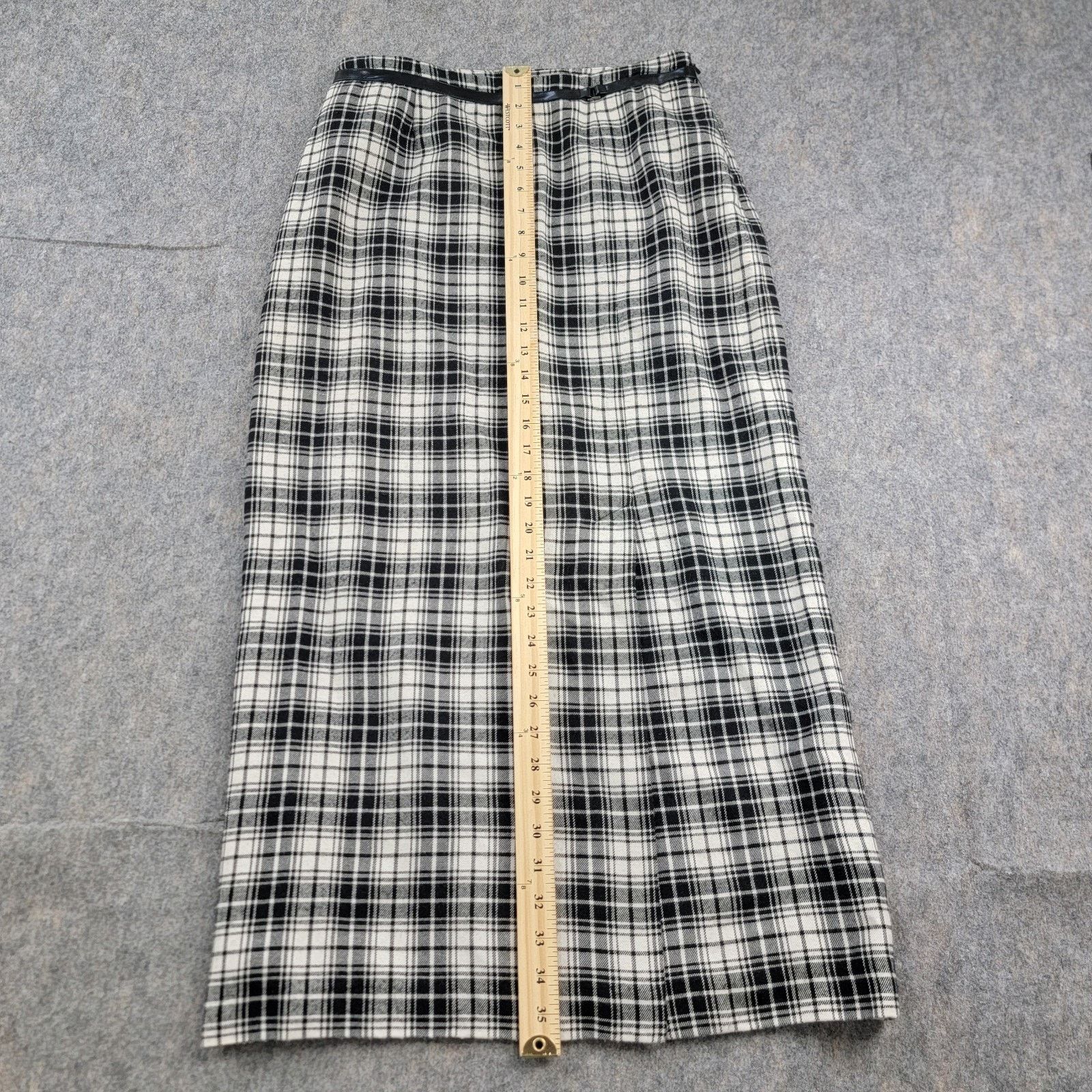Vintage Stonebridge Y2K Plaid Check Maxi Pencil Skirt Front Slit Size 28" / US 6 / IT 42 - 5 Thumbnail