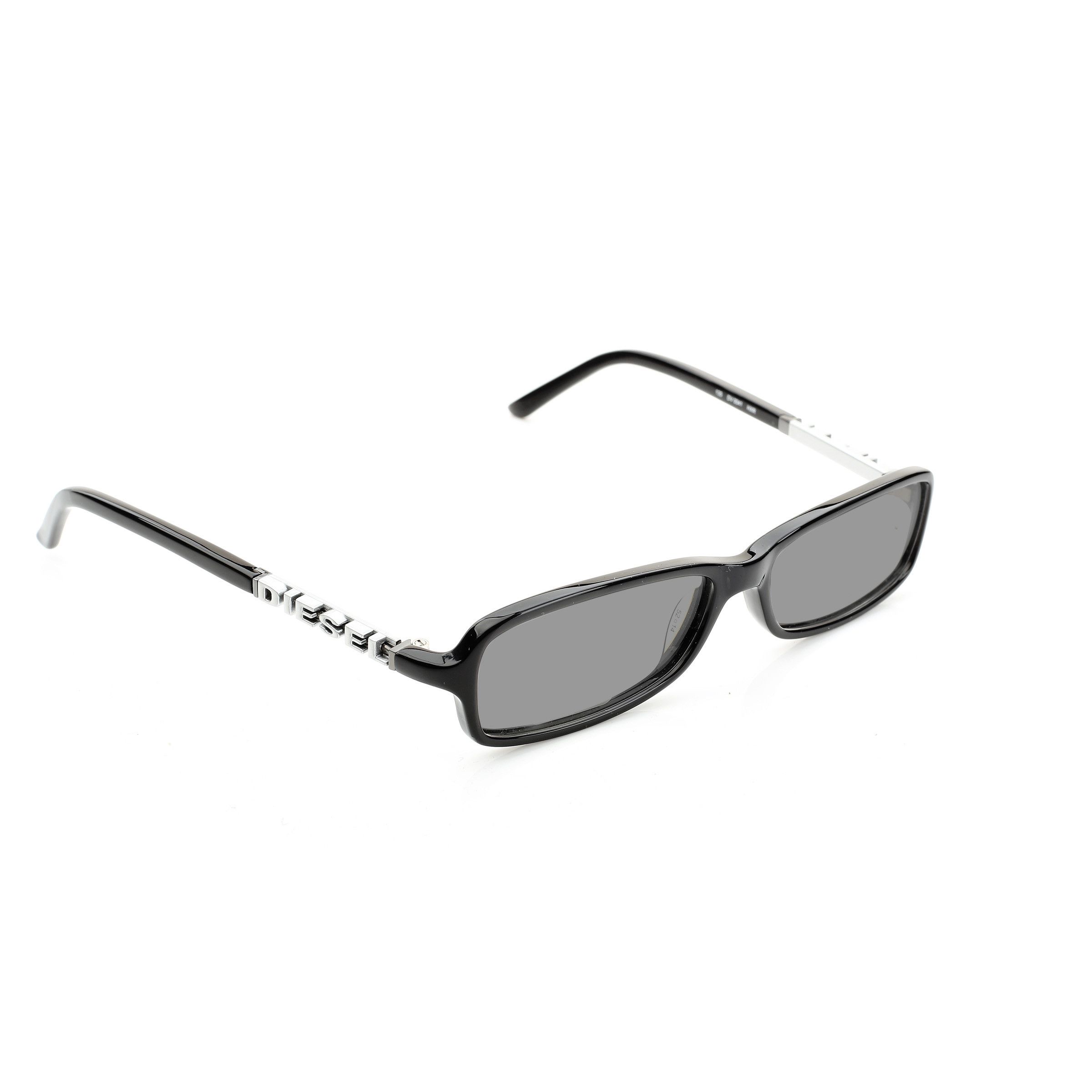 Diesel Diesel '00s Silver Signature Black Rectngular Sunglasses Size ONE SIZE - 1 Thumbnail