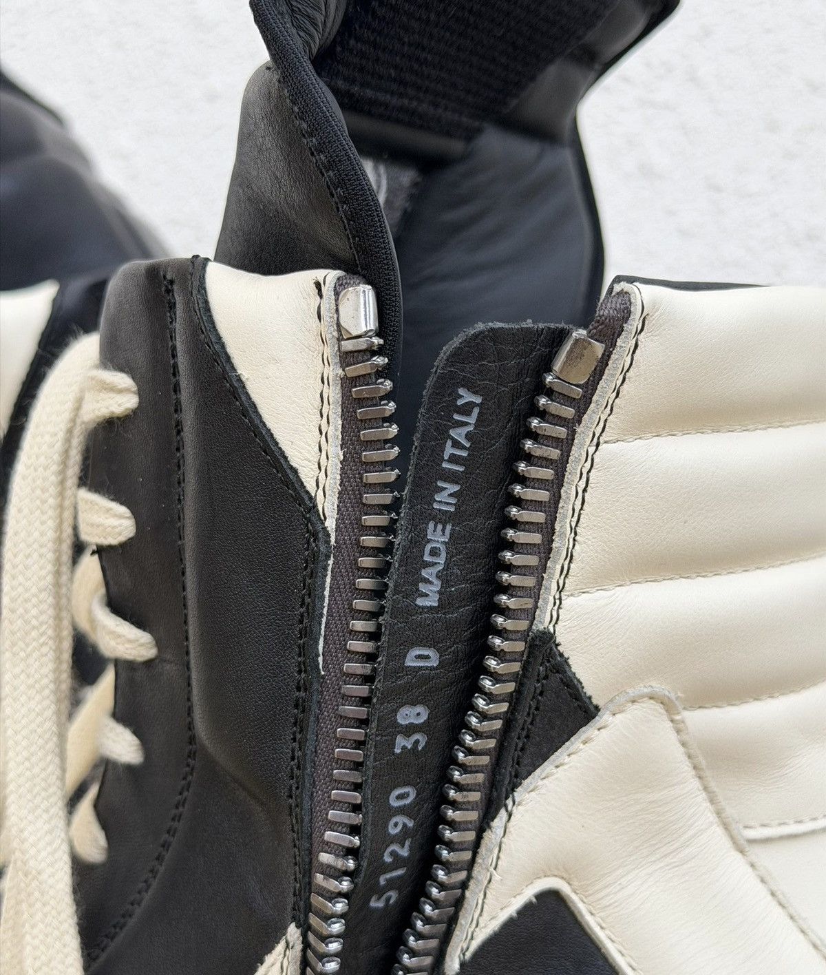 Rick Owens Rick Owens platform high-top sneakers, black and white Size US 7 / IT 37 - 7 Thumbnail