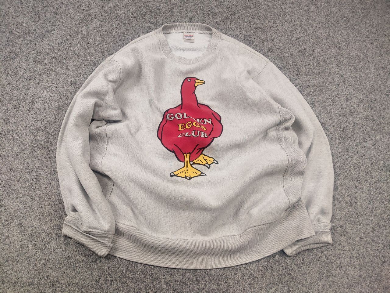 Vintage Vintage 90's United Athle GOLDEN EGGS CLUB Gray Sweatshirt Size US L / EU 52-54 / 3 - 2 Thumbnail