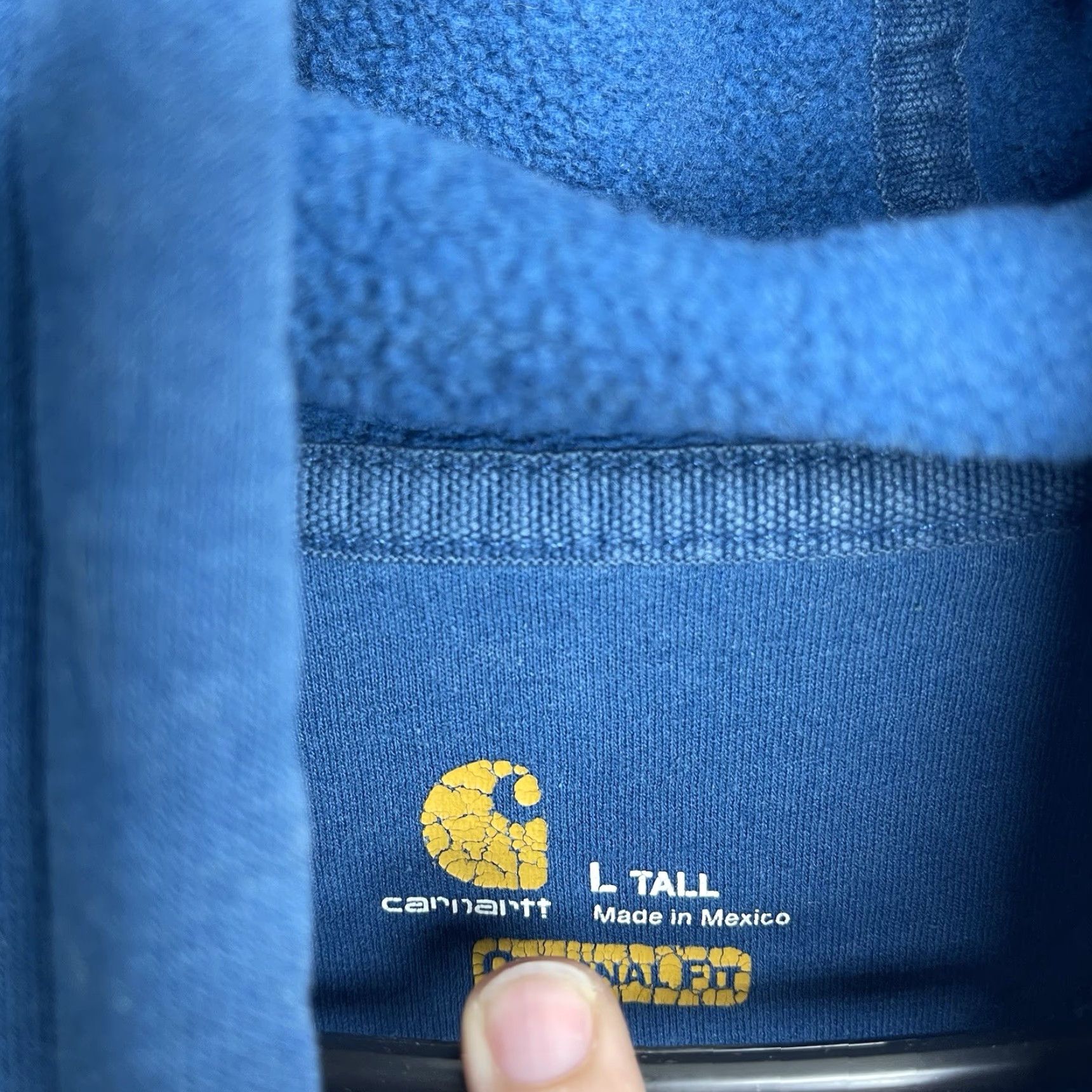 Carhartt VINTAGE Carhartt Hoodie Mens Large Tall LT Blue Sweatshirt Workwear Size US L / EU 52-54 / 3 - 7 Thumbnail