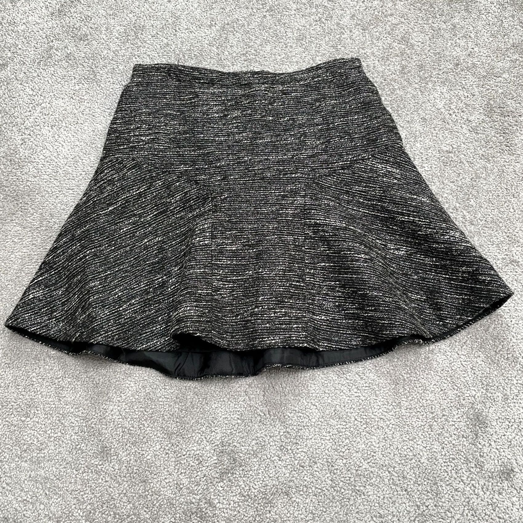 J.Crew J.CREW Tweed A-Line Short Skirt Womens 0 Heather Gray Lined Casual Peplum Size 25" / US 0 / IT 36 - 2 Thumbnail