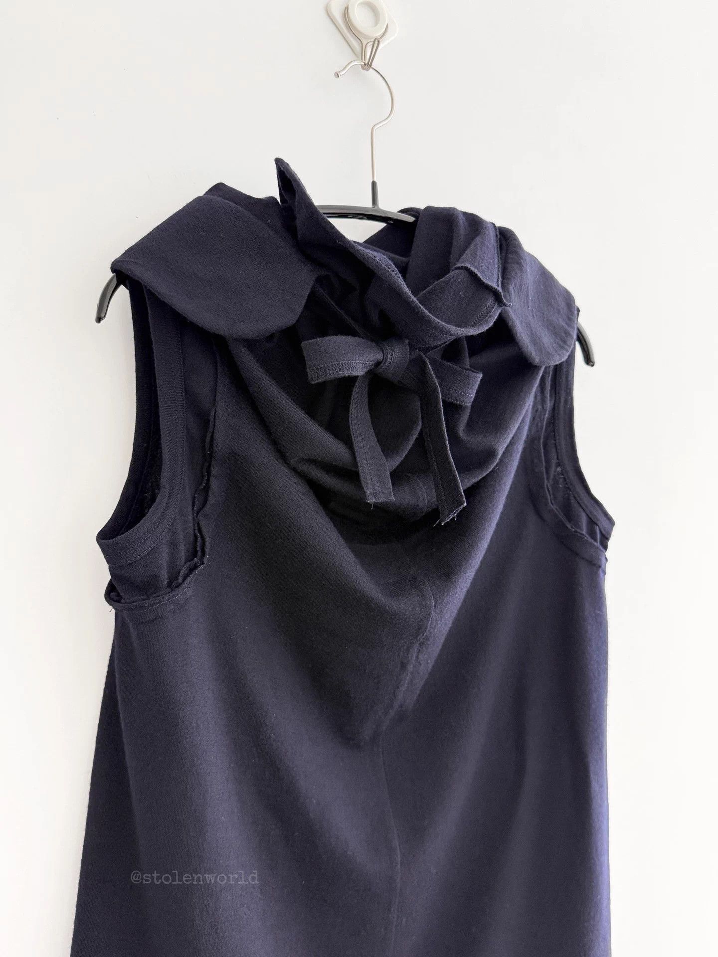 Comme des Garcons CDG Wool Tie Turtleneck Navy Black Top Size M / US 6-8 / IT 42-44 - 5 Thumbnail