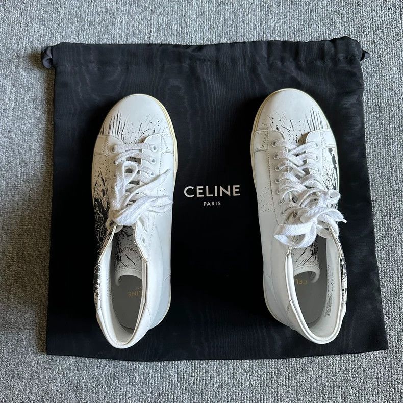 Celine CELINE Black graffiti copywriting board shoes casual shoes Size US 8 / EU 41 - 4 Thumbnail