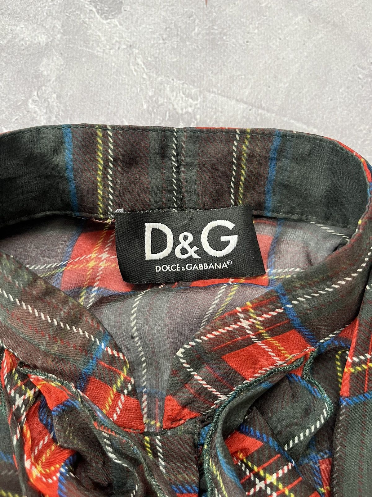 Dolce & Gabbana DOLCE&GABBANA Silk Blouse Shirt Checkered Red Size 2 Size S / US 4 / IT 40 - 5 Thumbnail