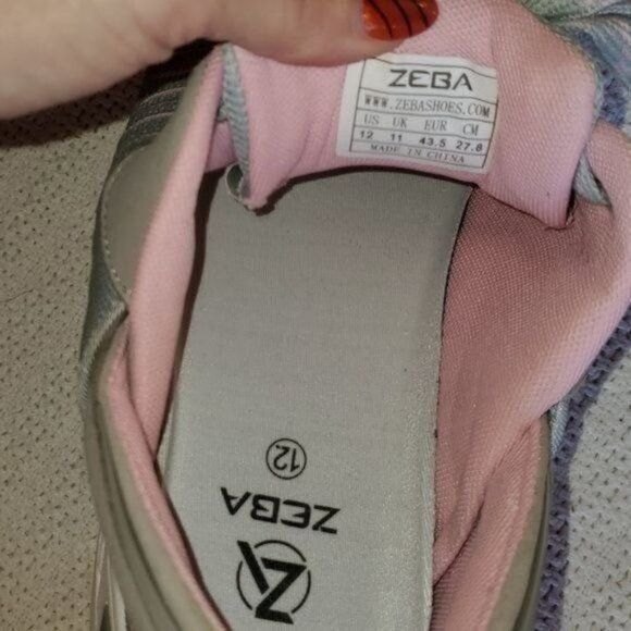 Vintage ZEBA Sz. 12 Silver & Lt. Pink Hands Free Plantar Fasciitis A Size US 12 / IT 42 - 9 Thumbnail