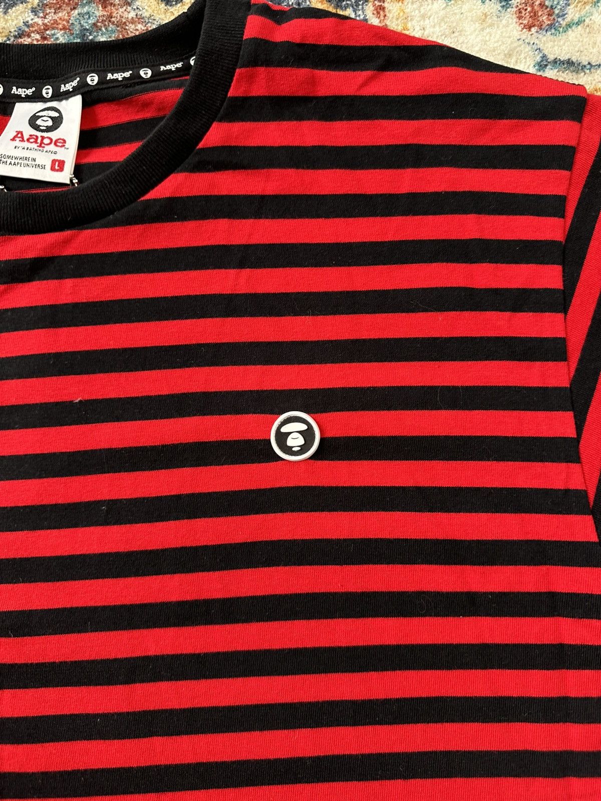 Aape Aape NWT Striped Logo T-shirt Lrge Size US L / EU 52-54 / 3 - 3 Thumbnail