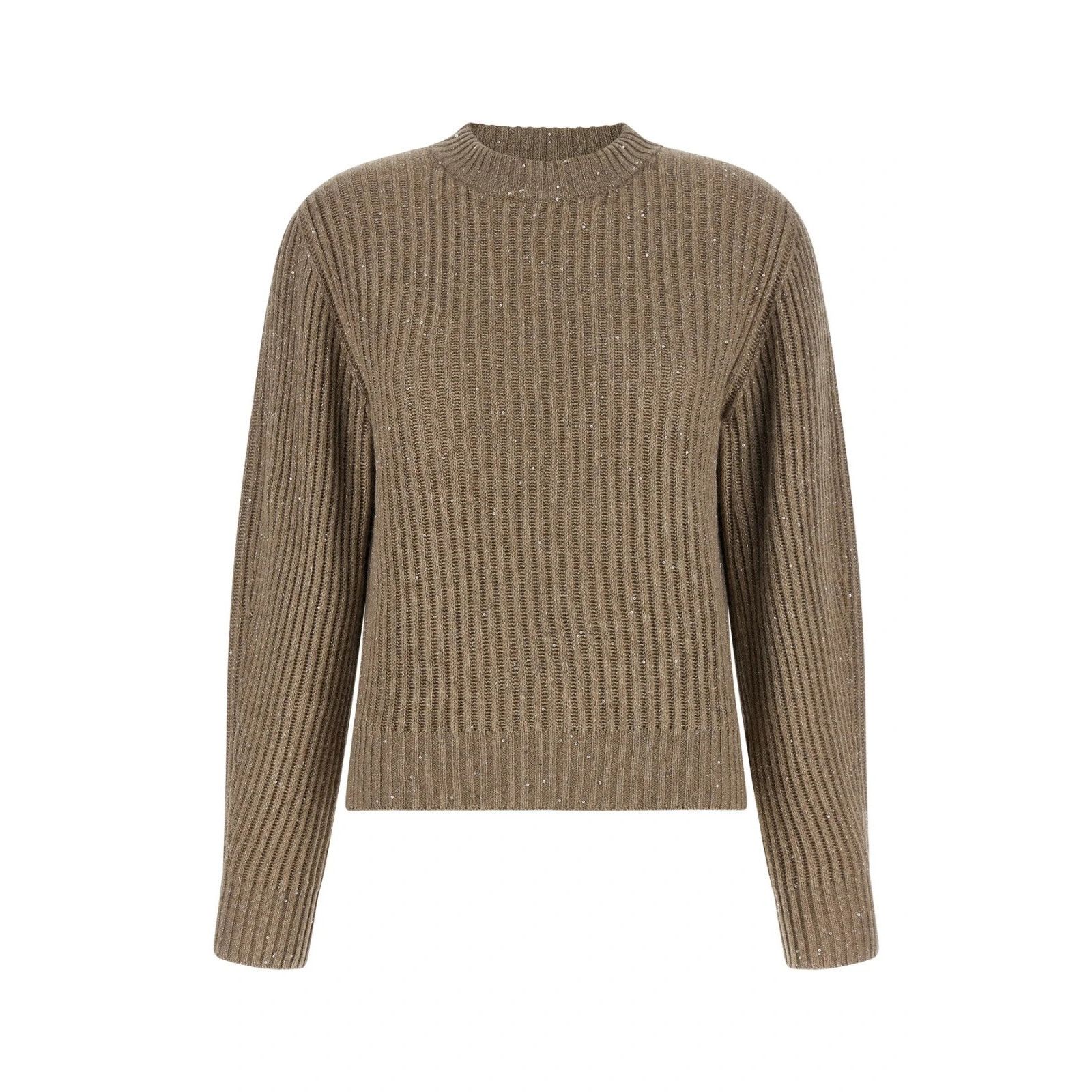 Brunello Cucinelli BRUNELLO CUCINELLI Beige Sparkling Sweater New & Authentic ( Size XS / US 0-2 / IT 36-38 - 1 Thumbnail