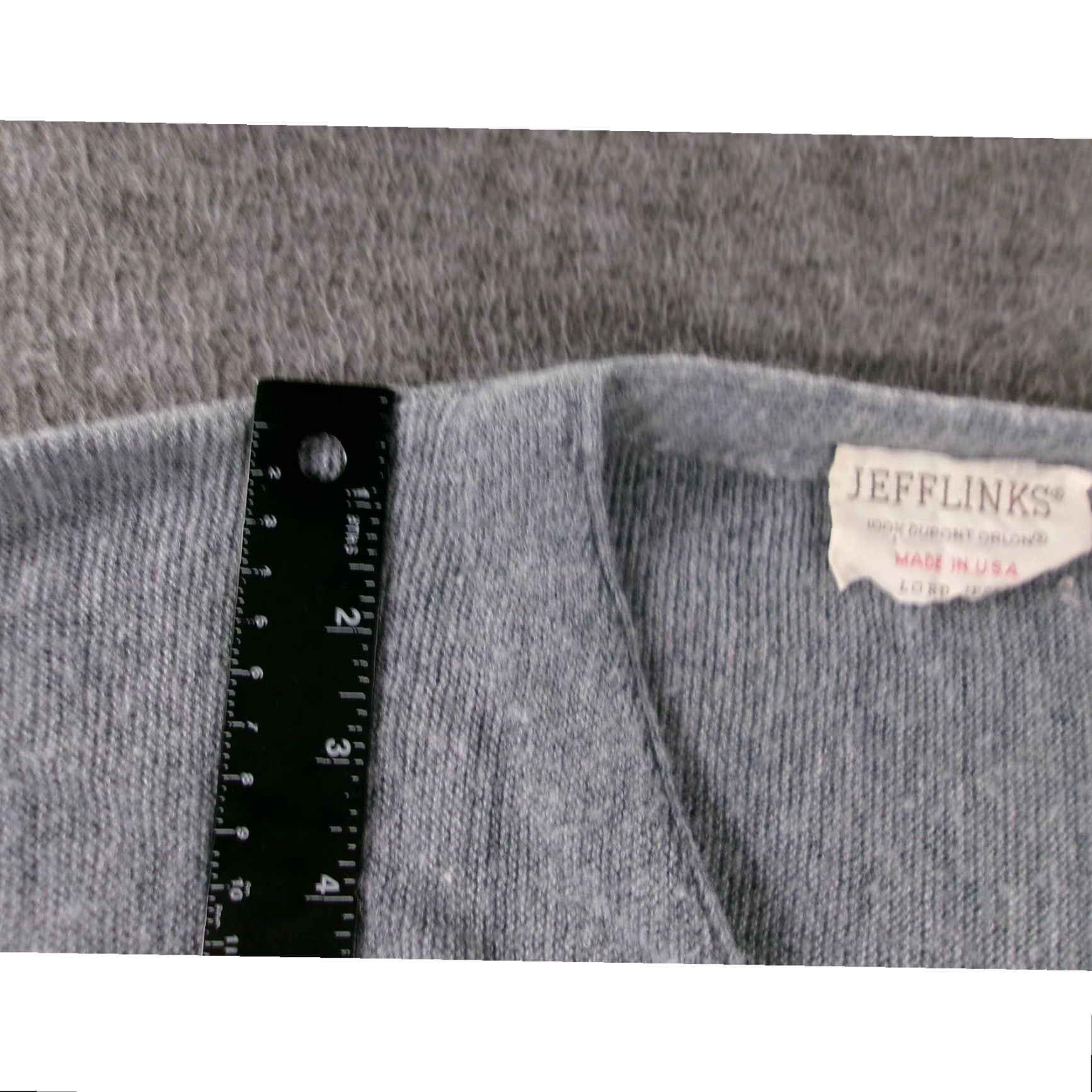 Vintage VINTAGE Lord Jeff Men's Cardigan XL Grey V-Neck Button-Up 1970s US Made Minimalist Classic Size US XL / EU 56 / 4 - 4 Thumbnail