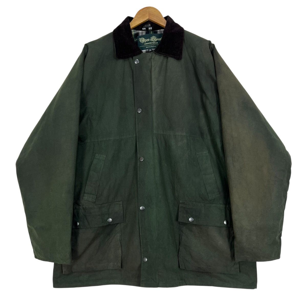 Barbour Vintage Open Green Waxed Jacket Size US XXL / EU 58 / 5 - 1 Thumbnail
