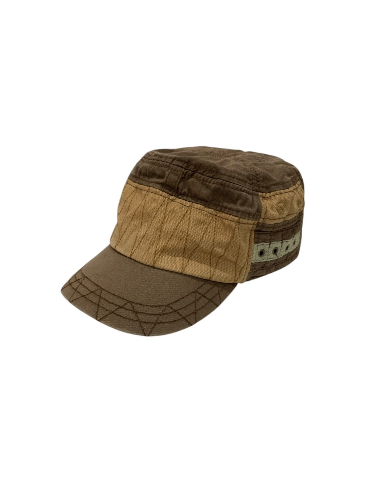 If Six Was Nine 2000s Japanese Brand Military Patch Work Cadet Hat Size ONE SIZE - 2 Thumbnail