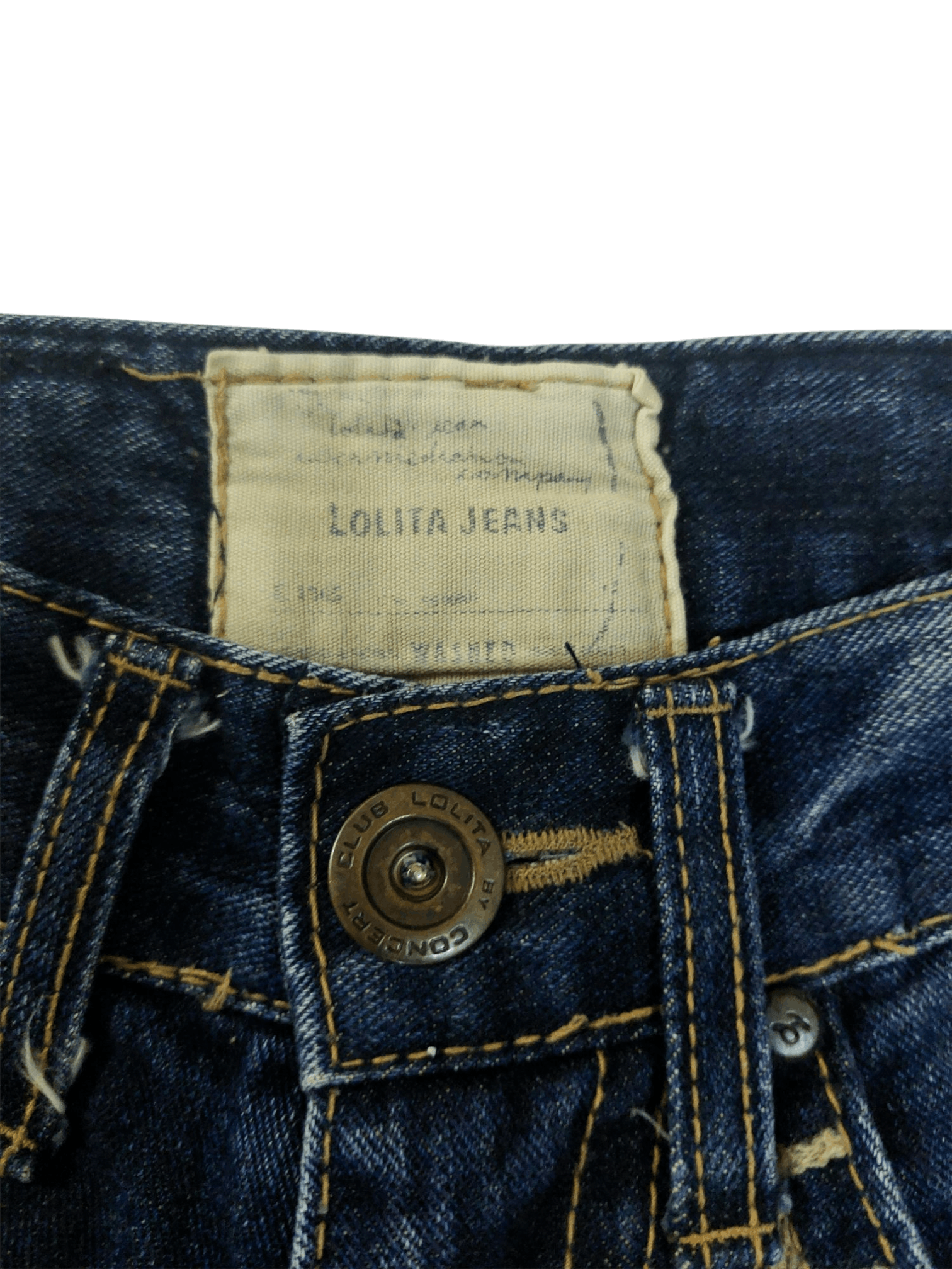 Vintage Lolita Jeans Embroidered Ribbon Mushroom Denim Size 29" - 10 Thumbnail