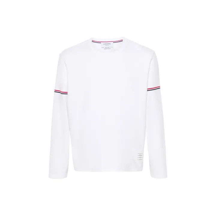 Thom Browne Thom Browne White Long Sleeve T-Shirt for Men 0079 Size US M / EU 48-50 / 2 - 1 Thumbnail
