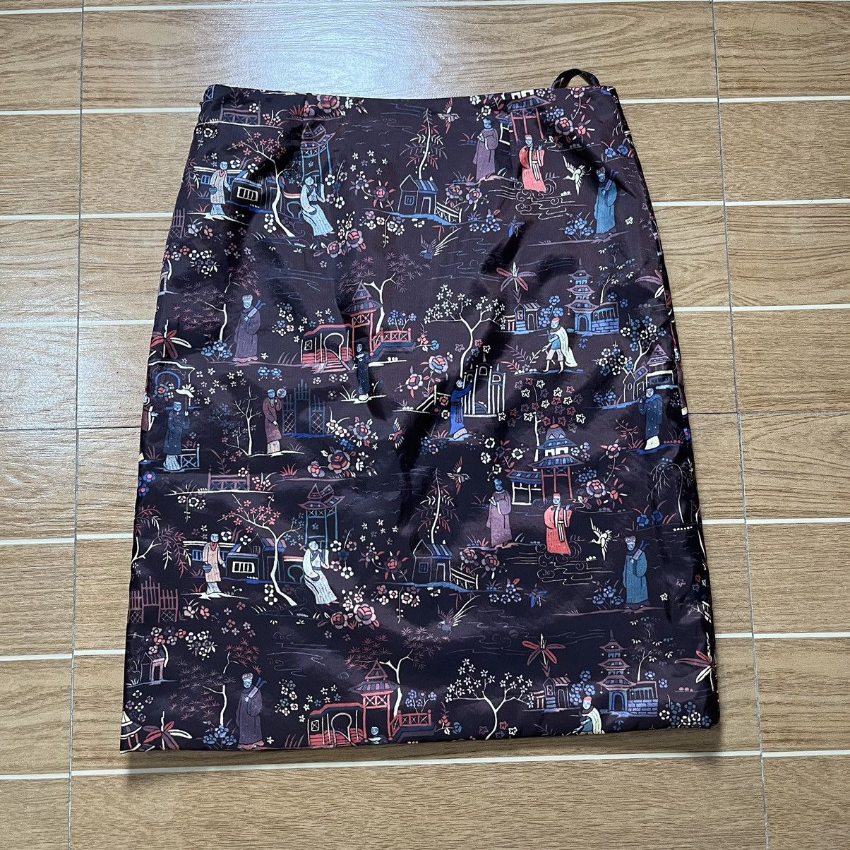 Vivienne Tam Vintage Vivienne Tam Chinese Ethnic Printed Skirt Size 31" - 10 Thumbnail