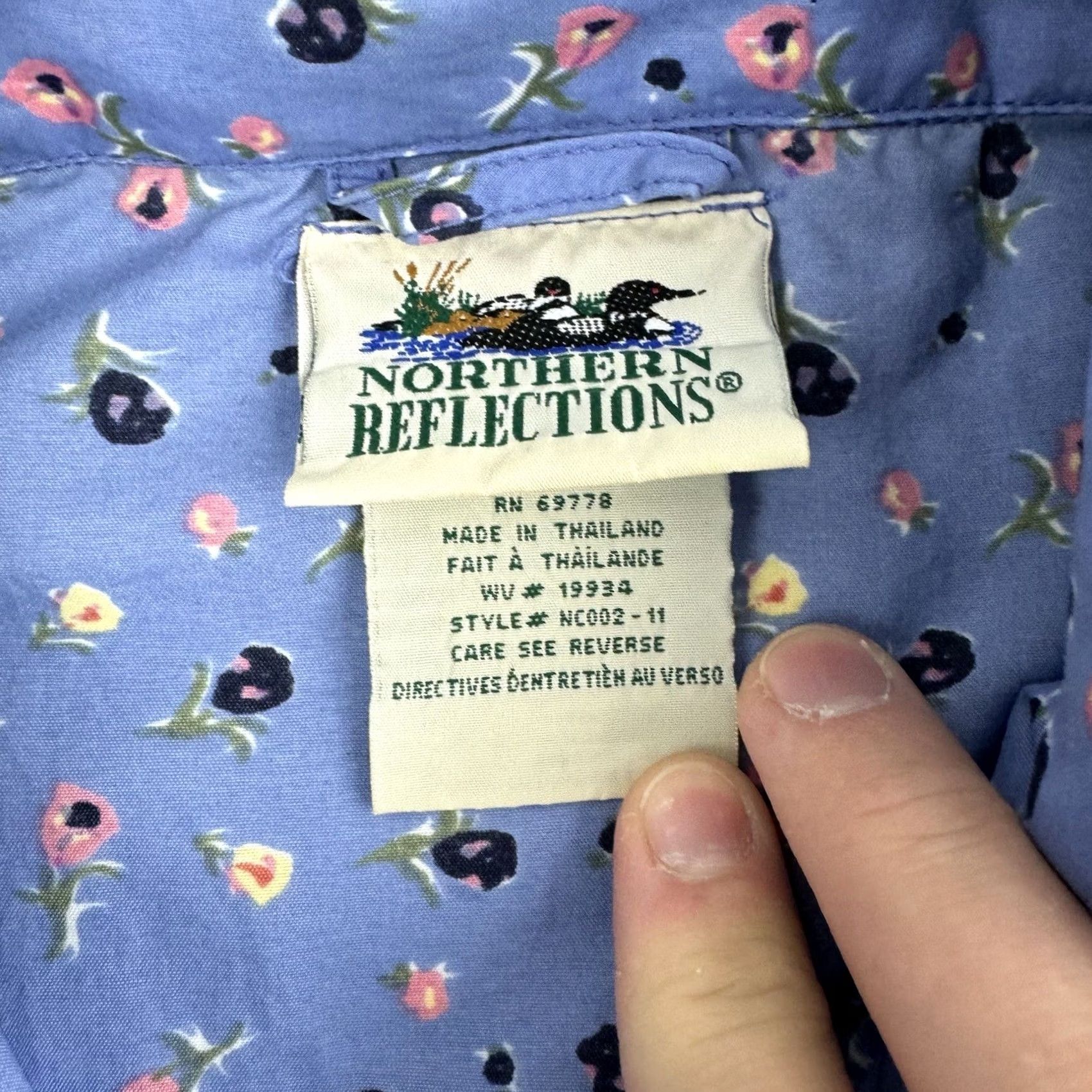 Northern Reflections VINTAGE Northern Reflections Jacket Womens Large Blue Flower 90s Windbreaker Size L / US 10 / IT 46 - 3 Thumbnail