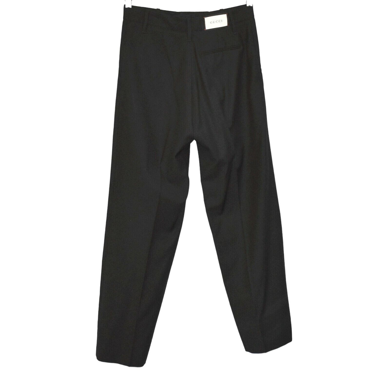 Gucci B2 GUCCI Black Wool Faux Slash Pocket Straight Pants Size 40 Size 27" / US 4 / IT 40 - 2 Thumbnail