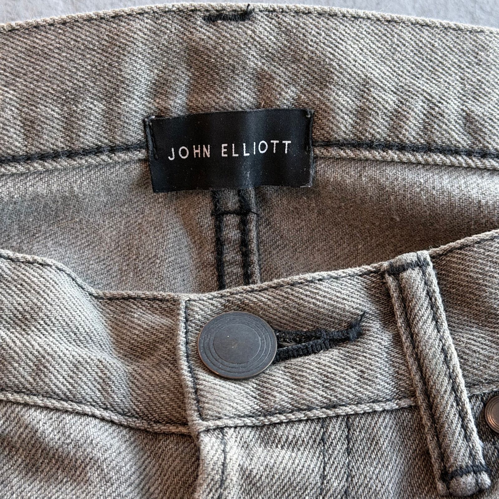 John Elliott JOHN ELLIOT: Men's "The Daze" Scribble Grey Jeans - 29 Size US 29 - 3 Thumbnail