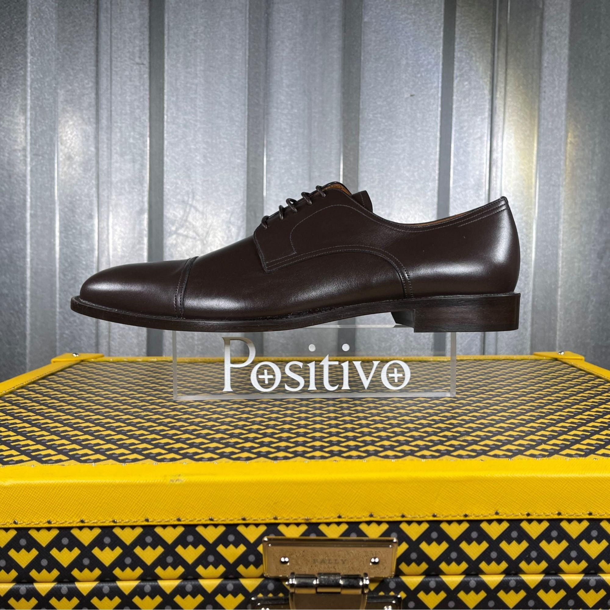 image of Bally Salfor Chocolate Leather Derby Shoes Us 6 in Brown, Men's