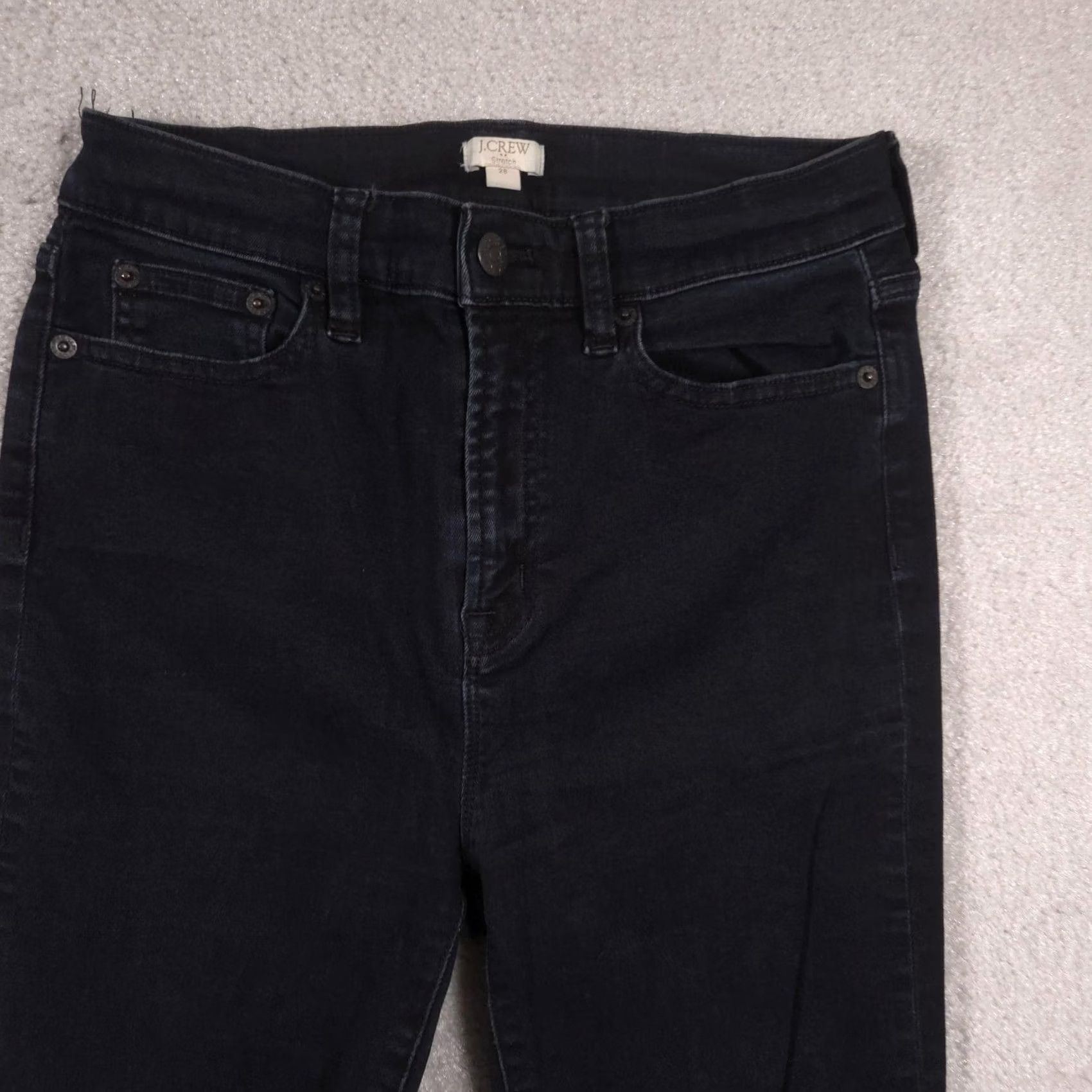 J.Crew J.CREW Jeans Womens 28 Black Charcoal Wash Mid Rise Skinny Slim Denim Jeans Size 28" / US 6 / IT 42 - 3 Thumbnail