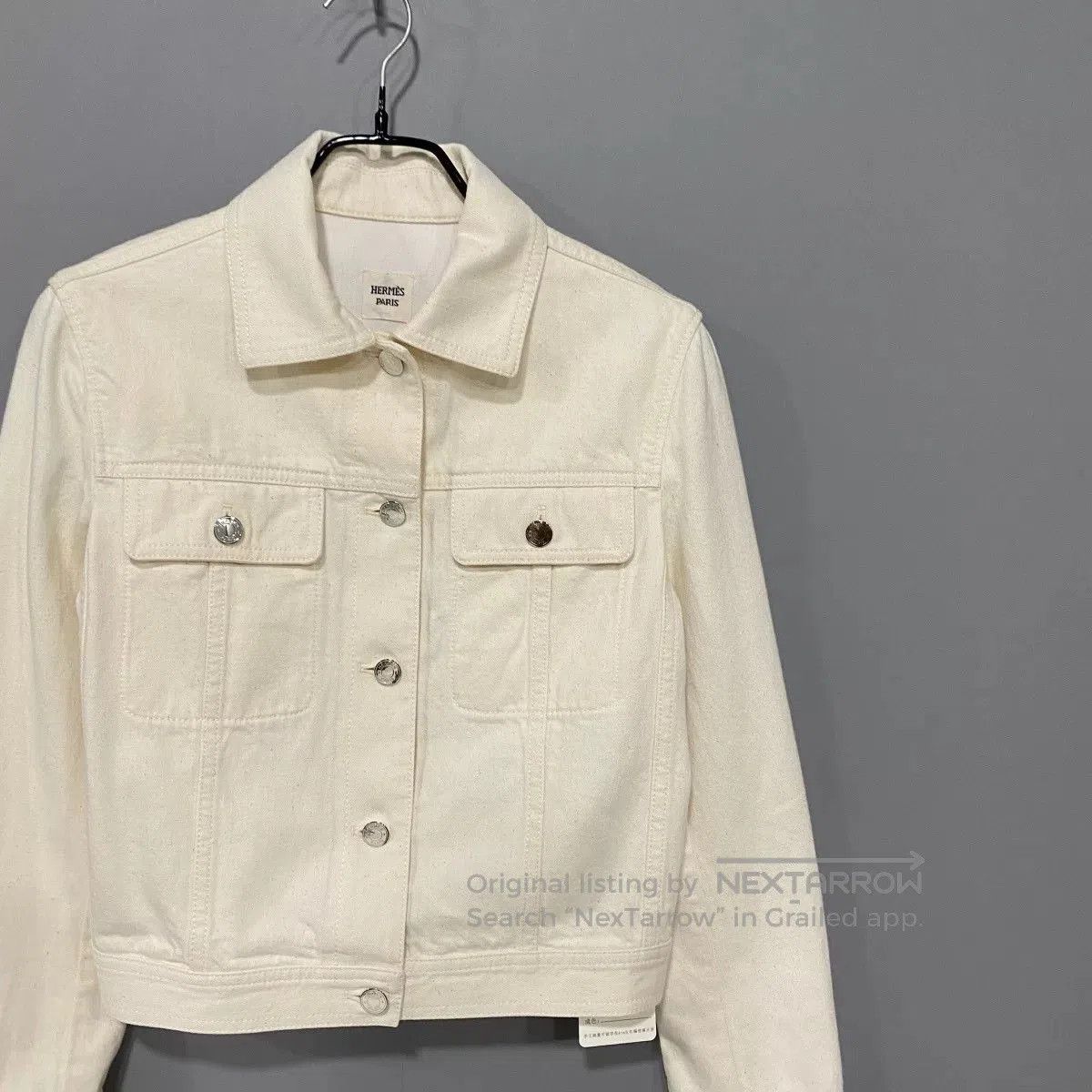 Hermes hermes classic cream denim jacket. Size S / US 4 / IT 40 - 2 Thumbnail