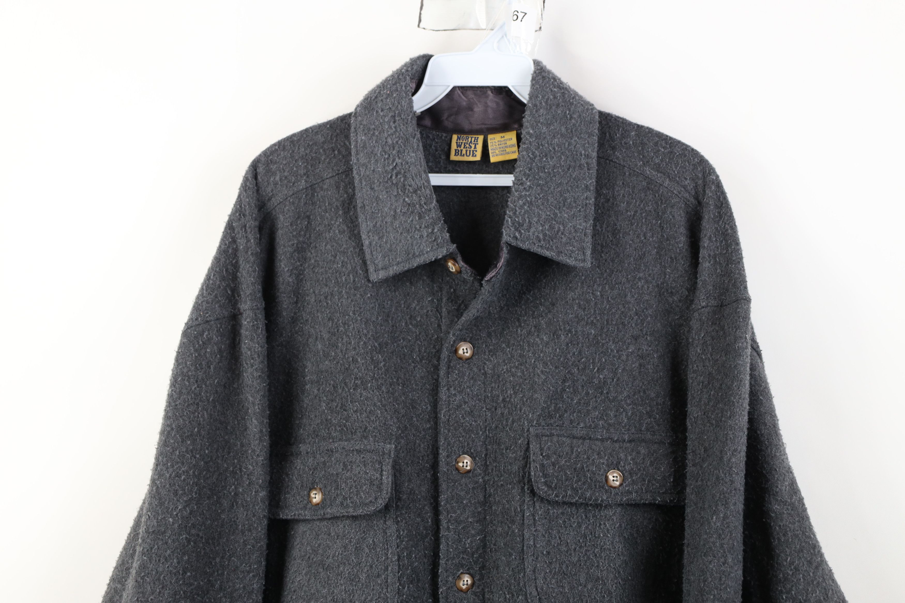 Vintage Vintage 90s Streetwear Fleece Button Shirt Jacket Jac Shirt Size US M / EU 48-50 / 2 - 2 Thumbnail
