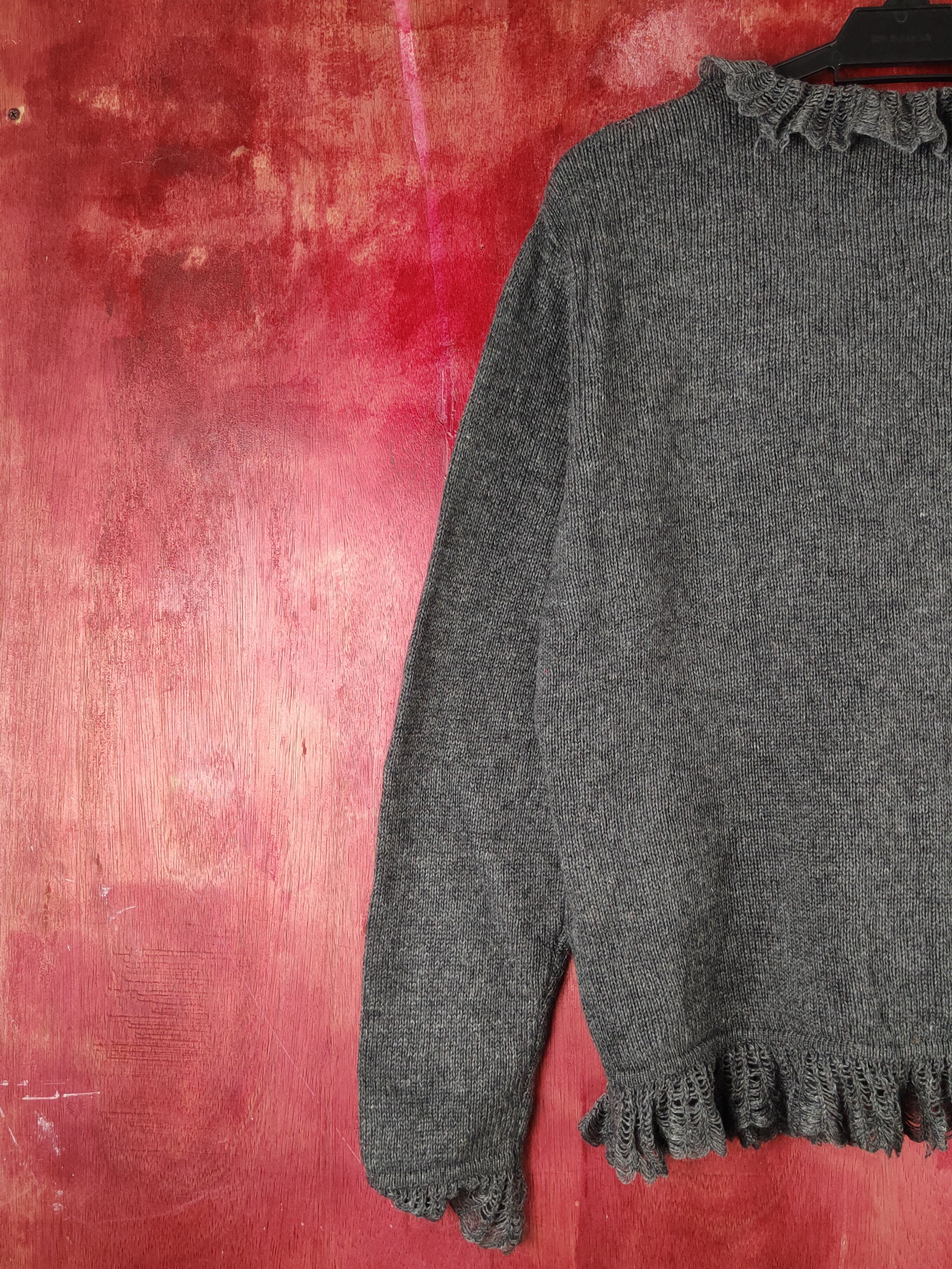 Japanese Brand Kh Dark Gray vintage Knitwear Cardigan #S2379 Size L / US 10 / IT 46 - 8 Thumbnail