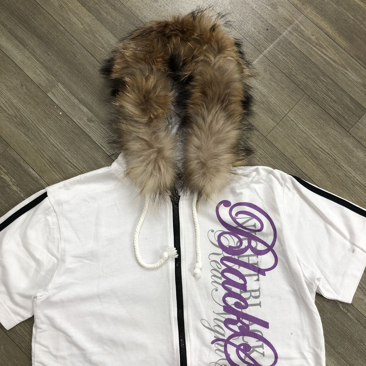If Six Was Nine × Japanese Brand × Le Grande Bleu (L.G.B.) 2000s Under Level Poem Goa Lgb Short Zipper Fur Jacket Size US L / EU 52-54 / 3 - 2 Thumbnail