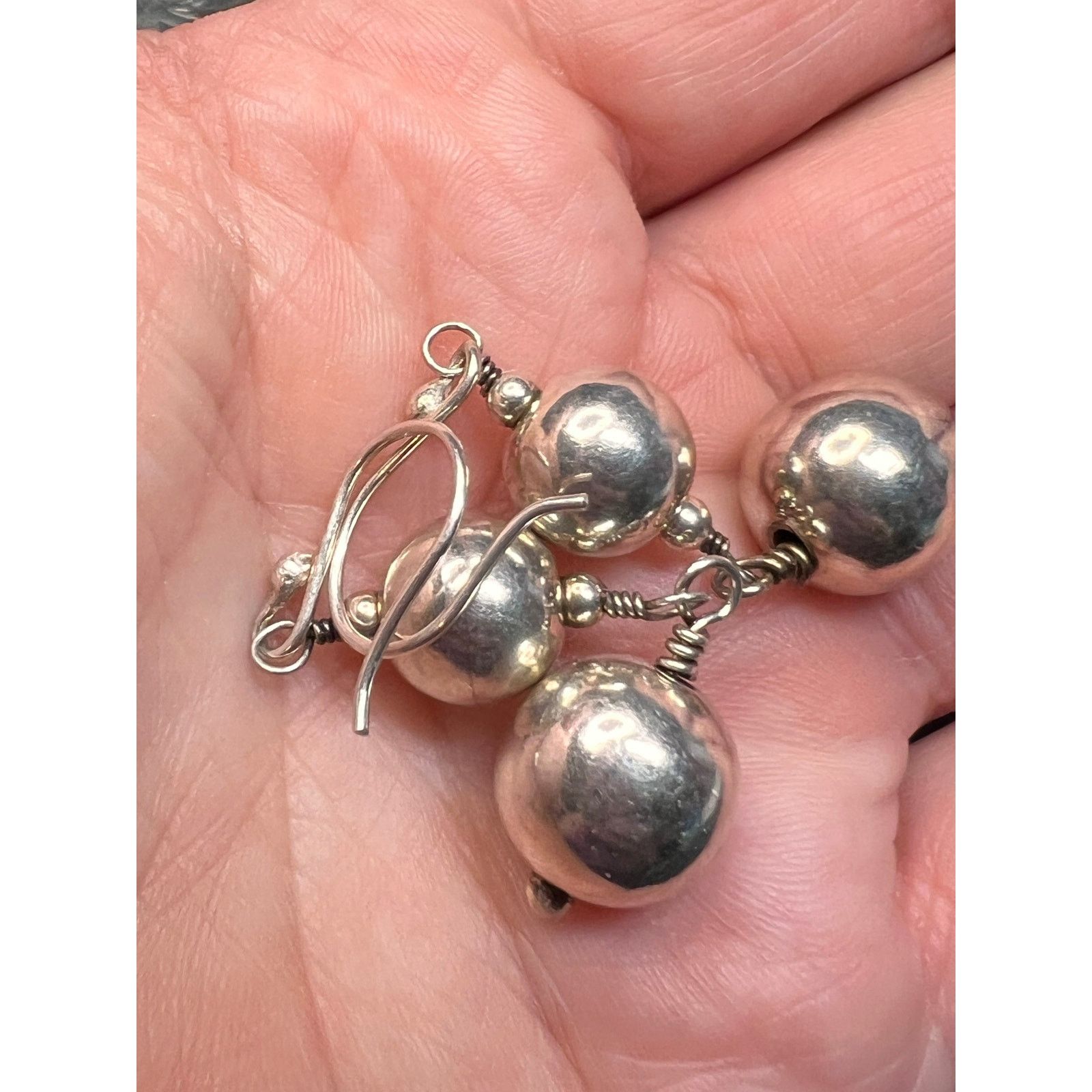Other Vintage sterling silver graduated ball dangling earrings Size ONE SIZE - 9 Thumbnail