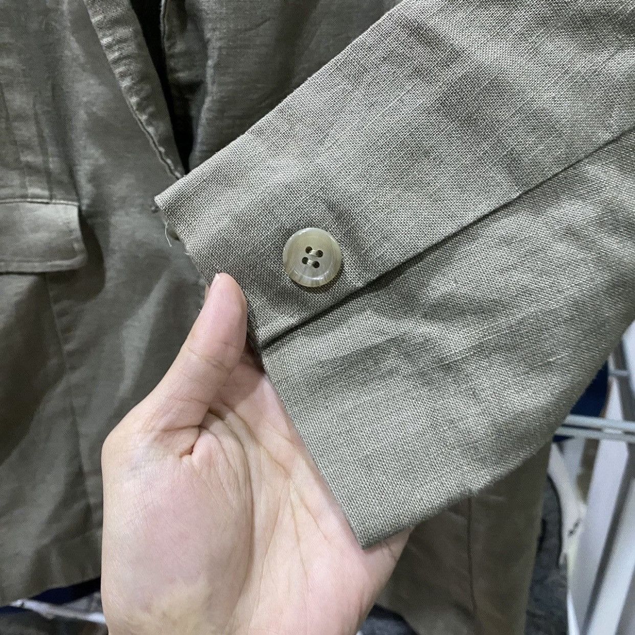 Montagut Vintage Olivier Montagut Paris Earth Tone Linen Blend Blazer Size US M / EU 48-50 / 2 - 6 Thumbnail